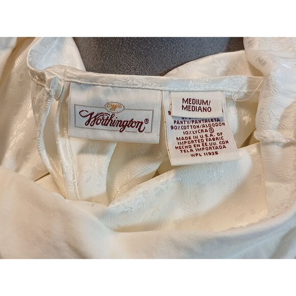 Worthington Ivory Floral Bodysuit Womens Size Medium Romantic Coquette Corpcore - Picture 4 of 9